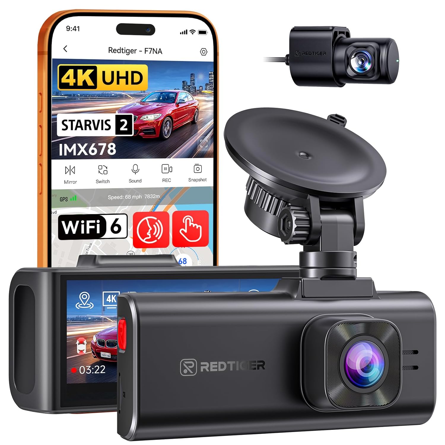 EDTIGER F7NA 4K Dual Dash Cam
